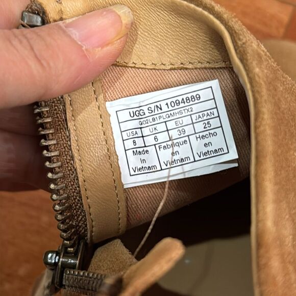 UGG Women’s Aureo Waterproof Zip Ankle-High Boots Booties Tan Brown Suede US 8 - Picture 10 of 11